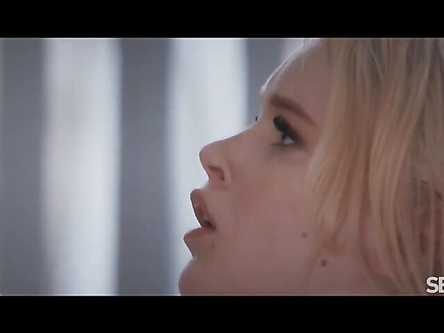 Sensual blonde in black lingerie fuck session featuring Ariela