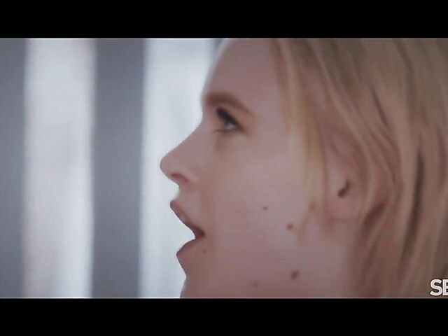 Sensual blonde in black lingerie fuck session featuring Ariela