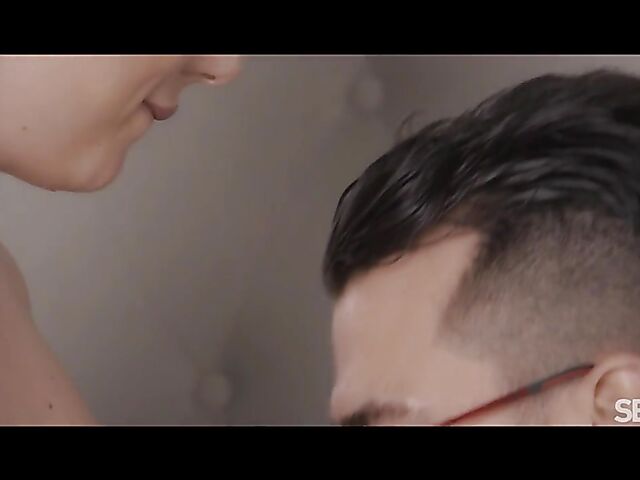 Delicious brunette Lady Gang seduces nerdy John Price into passionate sex