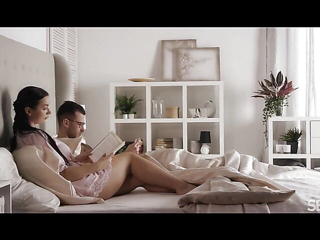 Delicious brunette Lady Gang seduces nerdy John Price into passionate sex