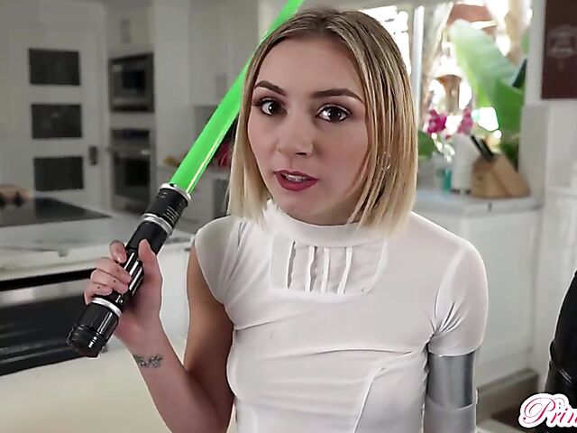 Three girls one guy cosplay foursome with Chloe Temple, Lily Larimar and Quinn Wilde