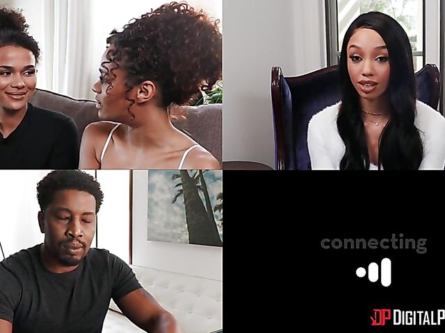 Alexis Tae - White on ebony interracial pussy slamming by the fire