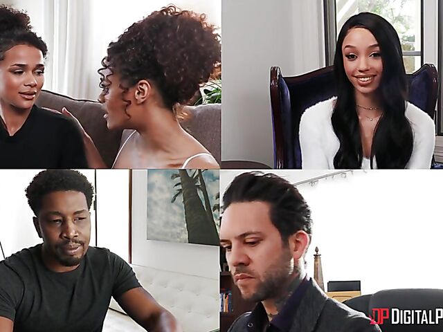 Alexis Tae - White on ebony interracial pussy slamming by the fire