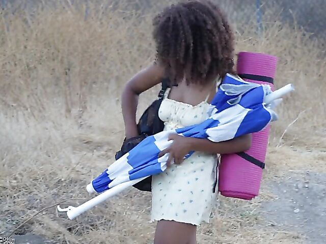 Curly ebony Jenna Foxx is a white cock addict