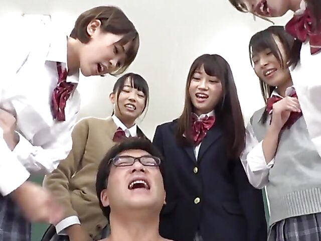 Japanese CFNM sessions with bad schoolgirls