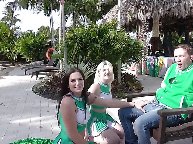 POV cheerleader FFFM 4some with Sabrina Snow, Alice Visby and Sofie Reyez