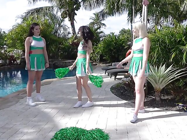 POV cheerleader FFFM 4some with Sabrina Snow, Alice Visby and Sofie Reyez