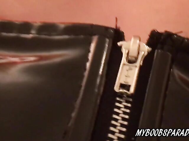 POV tits cumshot in a Christmas costume