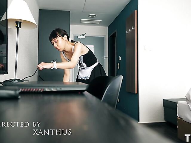 Akari Suka - Asian maid solo with a vibrating dildo