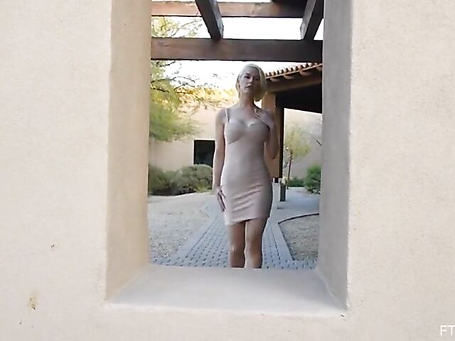 Adorable blond milf Kit Mercer puts toys and fingers in her snatch