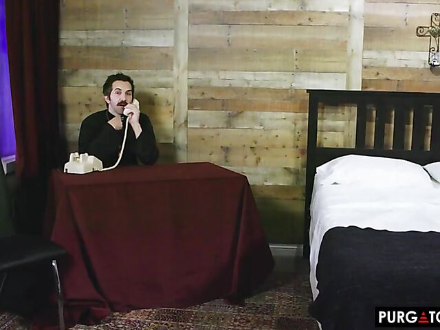 Hot brunette Chloe Amour wants priest Donnie Rock to teach her a lesson in sex