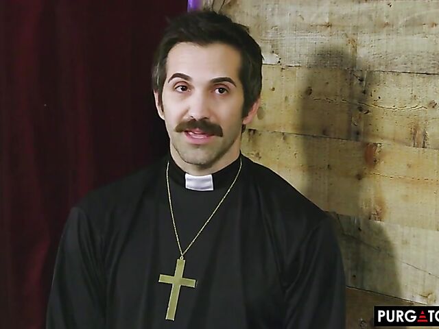 Hot brunette Chloe Amour wants priest Donnie Rock to teach her a lesson in sex