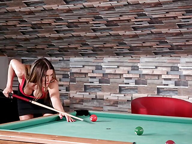 Fake tits anal goddess Kitana Lure plays pool and takes it up the ass