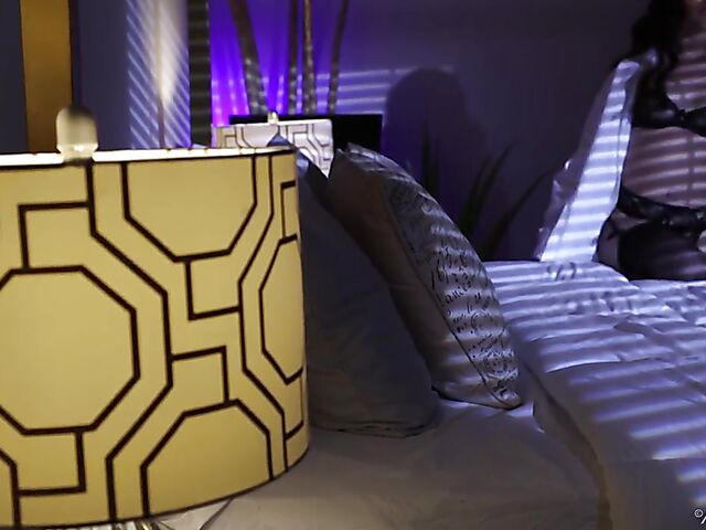 Jane Wilde - Brunette babe in lingerie fingering herself in her bedroom after dark