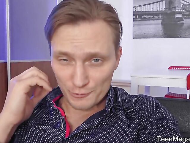 Skinny brunette Alba Lala gets dicked down on the couch