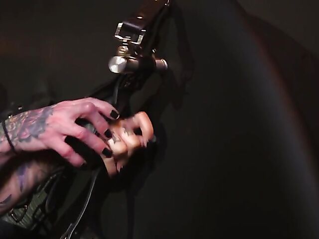 Tranny fuck girl in the dungeon with shemale mistress Chelsea Marie punishing Janey Doe's tattooed pussy