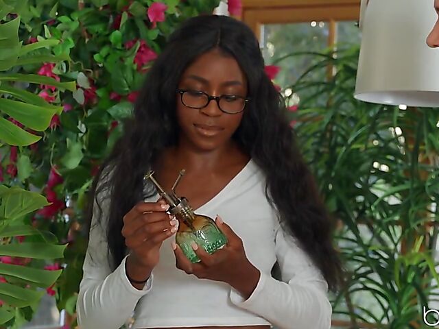 Hot black girl with glasses Nicole Kitt wants that white guy