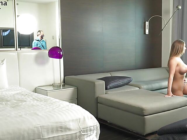 Asian guy white girl porn backstage with Kayley Gunner