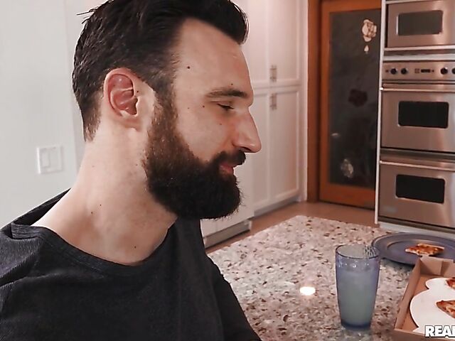 Secret handjob and kitchen fuck with Mona Azar