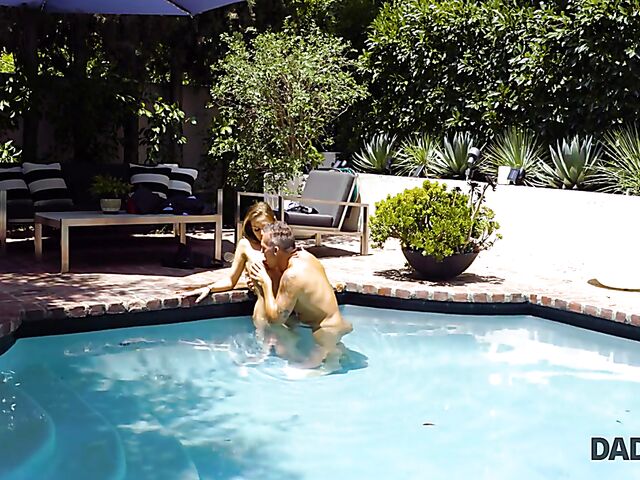 Sydney Cole swimming naked with her horny stepdad