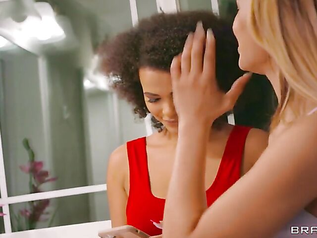 Destiny Cruz joins to share cum with curly ebony Alina Ali