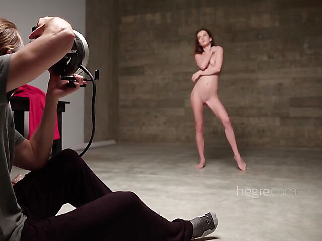 Behind porn shoot with skinny nude model Veronika V