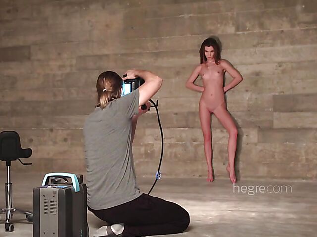 Behind porn shoot with skinny nude model Veronika V