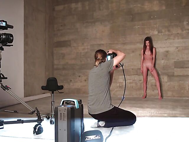 Behind porn shoot with skinny nude model Veronika V