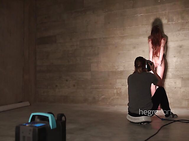 Behind porn shoot with skinny nude model Veronika V