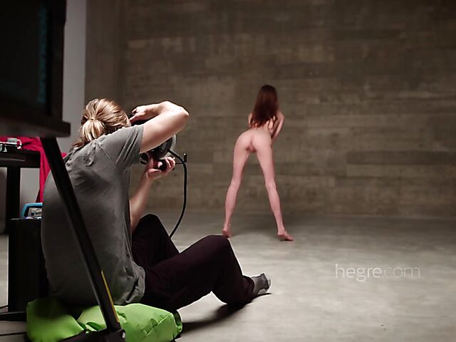 Behind porn shoot with skinny nude model Veronika V