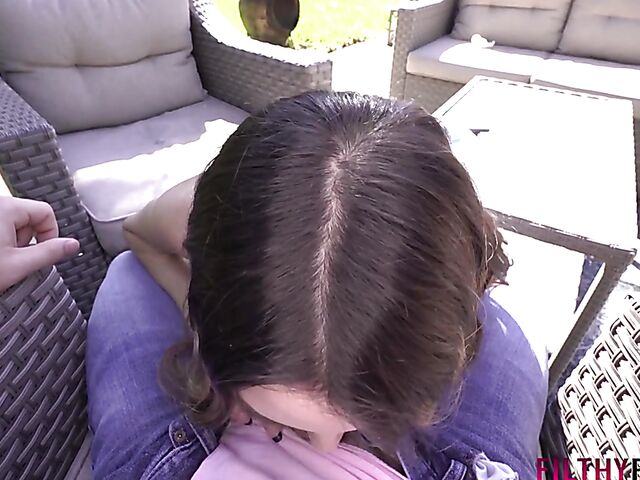 Natalia Nix - POV skinny babe fuck in the garden