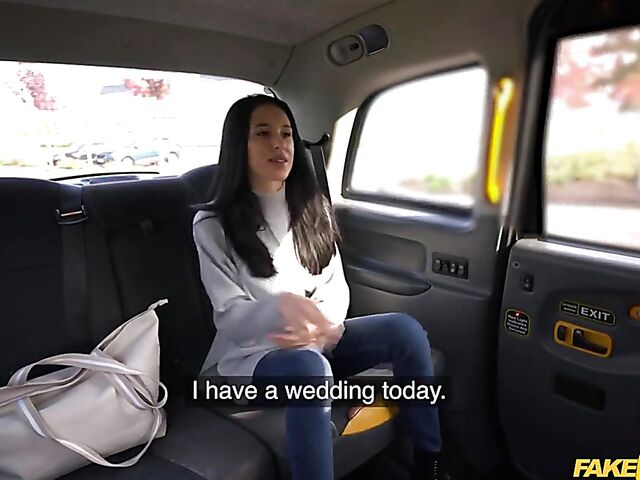 Taxi anal in the backseat with raven-haired Alyssa Bounty