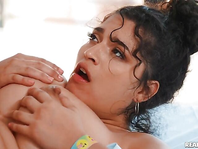 Busty latina Gabriela Lopez helps her roommate