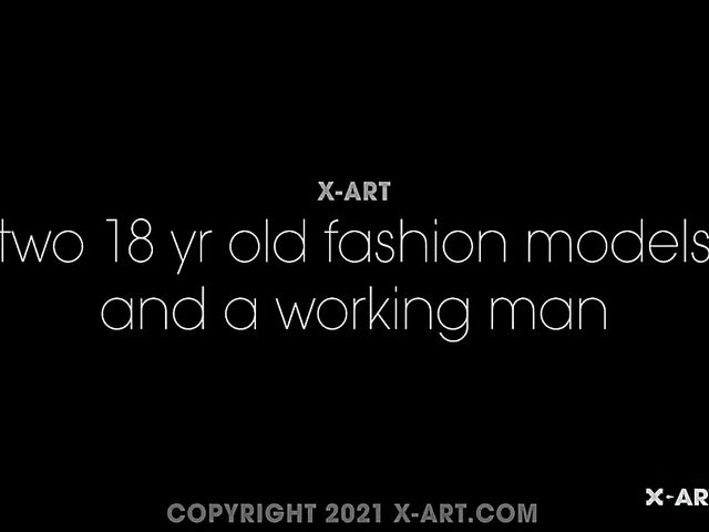 Sensual FFM threesome with young fashion models Anie Darling and Rebecca Volpetti