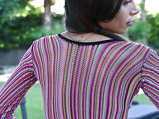 Ass shake in the backyard and outdoor masturbation with dancing queen Baby Nicols