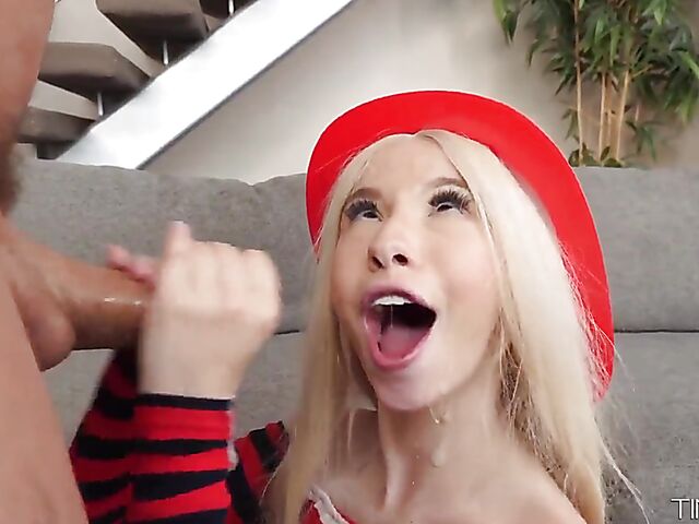 Tiny blonde firegirl Kenzie Reeves gets her tight cunt attacked