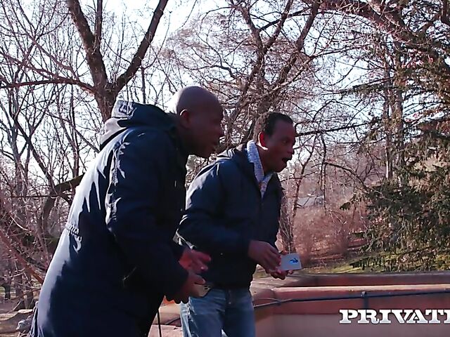 Black cock DP and interracial anal creampie for Adelle Sabelle