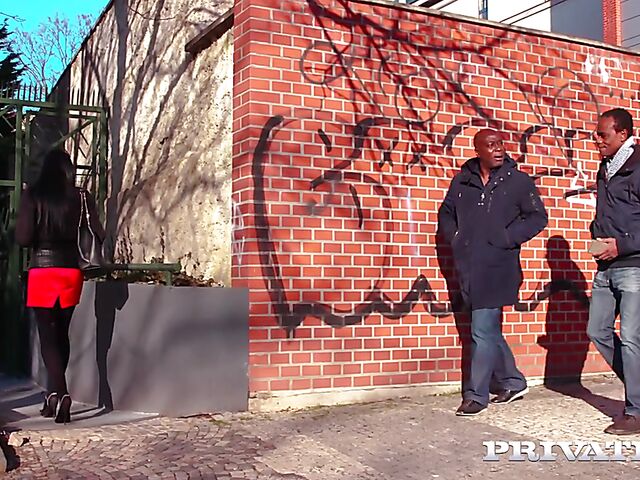 Black cock DP and interracial anal creampie for Adelle Sabelle