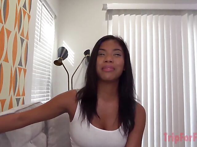 Anne Amari - Cute ebony interracial porn with a white guy