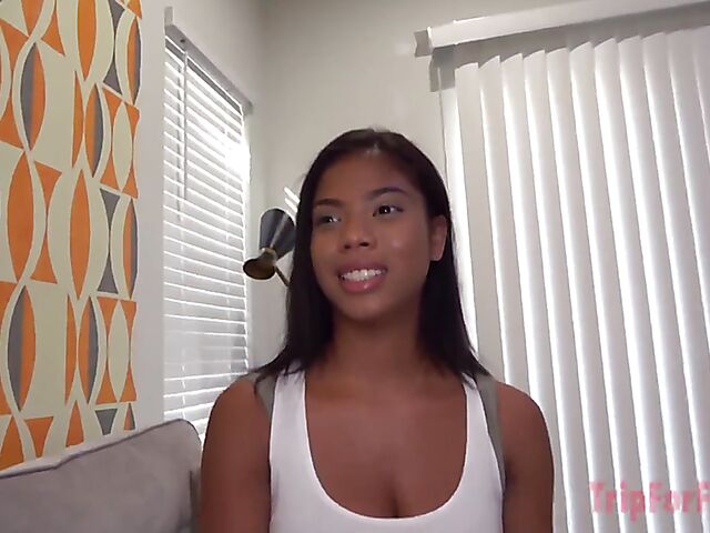 Anne Amari - Cute ebony interracial porn with a white guy