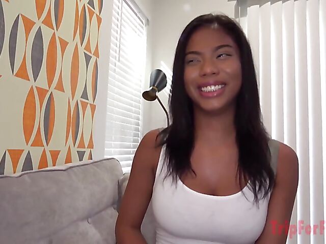 Anne Amari - Cute ebony interracial porn with a white guy