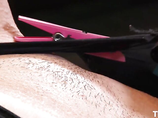 Solo nipple play with clothespins makes Dolly Diore horny