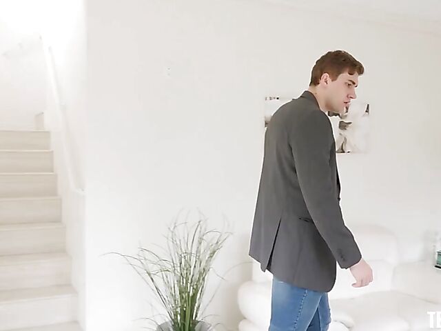 Petite blonde schoolgirl Jamie Jett gets nailed by a tall guy