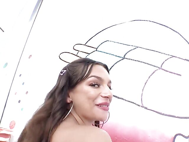 Nice ass anal in anal in purple stockings with April Olsen