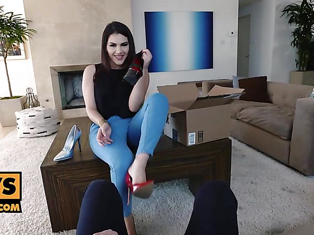 Valentina Nappi - Delicious brunette POV footjob and some more