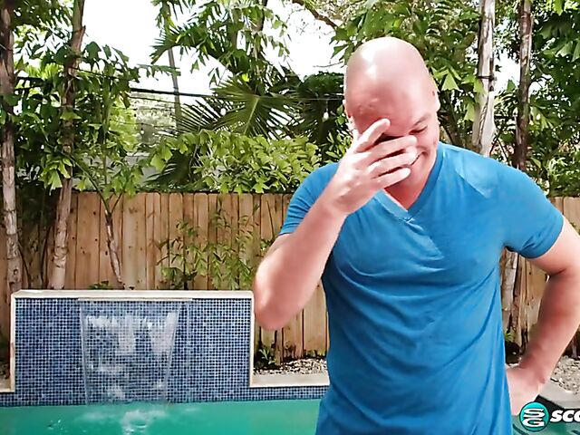 Bikini-clad big tits chubby teen Diana Eisley gets a cock by the pool