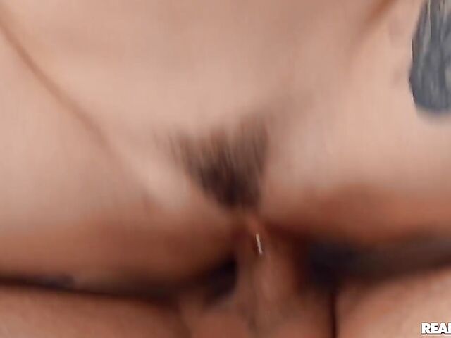 Pillow humping tattooed teen Val Steele fucks the peeping tom