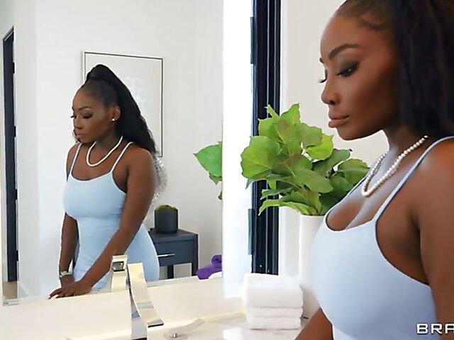 Interracial sex frenzy with white girl Kenzie Reeves and black bi milf Osa Lovely sharing a dildo and a cock