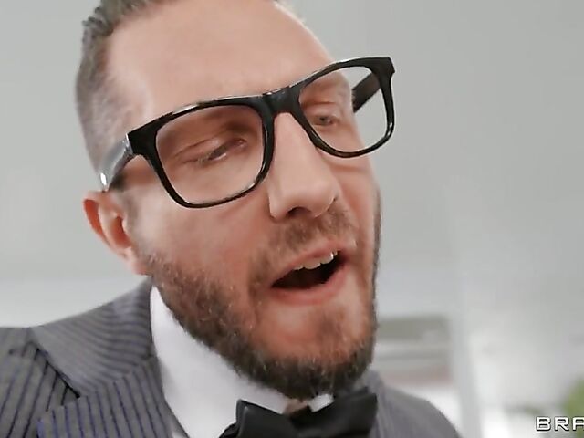 Phoenix Marie MILF stockings sex with a nerd in the kitchen