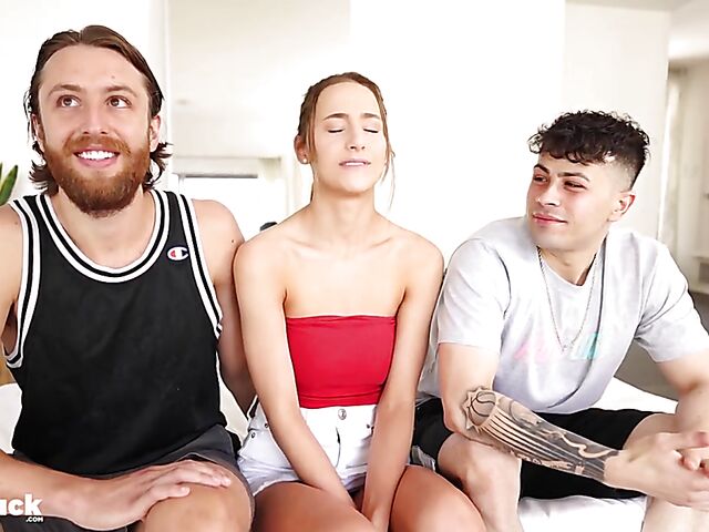 Franco Styles and Thomas Rosewood have cute Madison Peach for bisexual MMF 3-way